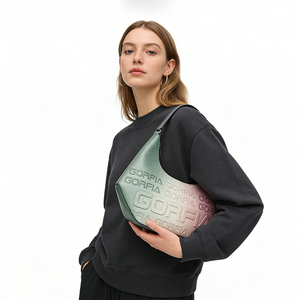 OEM Custom Gradient Hobo <b>Bag</b> Embossed Letter PU Leather Shoulder <b>Bag</b> Top Handle Fashionable Versatile for Mature Charm - Product Image 4
