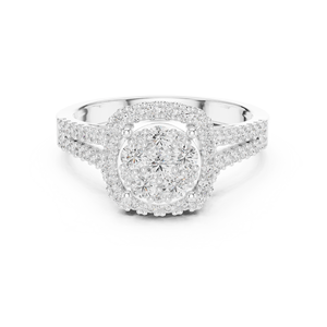 Joyas de La Paz Anillo de compromiso de moissanita de 10K con detalles de Milgrain para mujer - Product Image 3