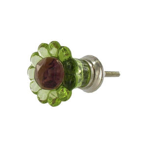 Pomo de Cerámica Floral Pintado a Mano Tradicional con Acabado de Puntos, Ecológico para Muebles de Cocina, Dormitorio y Baño - Product Image 1