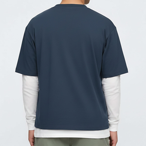 <b>Y2K</b> Style Custom Logo Jersey T-<b>shirt</b> Baggy <b>Shirts</b> 100% Cotton Boxy Fit Double Layer Short Sleeve Quick Dry Men's T-<b>shirts</b> - Product Image 5