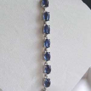 Hallmarked Sterling Silver Kyanite Cabochon Tennis Bracelet Handmade Gemstone Jewelry Elegant Women Wholesale Export - Product Image 1