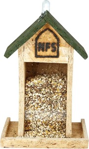 Mangeoire à oiseaux décorative en bois à suspendre pour jardin, cour, patio, balcon – Station d'alimentation pour oiseaux - Product Image 4