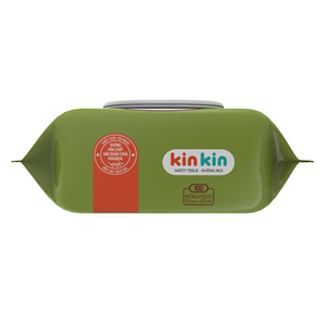 Lingettes humides antibactériennes écologiques non tissées Kinkin pour bébés, à base de gluconate de chlorhexidine, 100 lingettes, pour la prévention des éruptions cutanées - Product Image 1