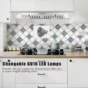 Cappa aspirante da incasso da 30 pollici con 600 CFM, in acciaio inossidabile, controlli a pulsante a destra, luci LED posteriori per uso cucina - Product Image 5