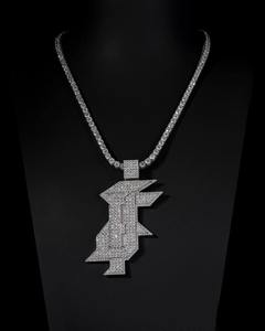 Pendentif en alliage de zinc plaqué argent style hip-hop avec incrustation de diamants, breloque thématique pour homme, cadeau - Product Image 2