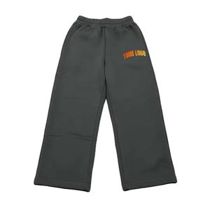 Custom Solid Color Puff Print Heavyweight <b>Drawstring</b> Waistbelt Baggy Sweatpants - Product Image 1