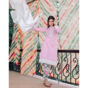 Ensemble de costume en mousseline de coton rose respirant pour femme, taille XS - Product Image 5