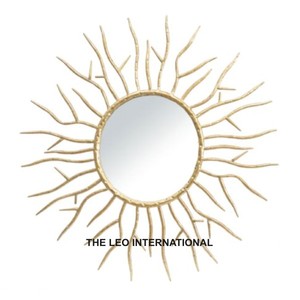 Miroir mural fantaisie design soleil éclatant, en métal et verre, couleur marron, style moderne, décorations pour la maison, prix d'usine - Product Image 5