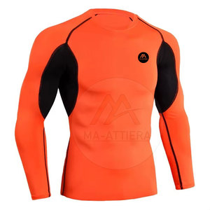 Athletic Men Compression <b>Shirts</b> Long Sleeve <b>Moisture</b> <b>Wicking</b> Regular Fit Gym Running Fitness Performance Sportswear Solid - Product Image 3