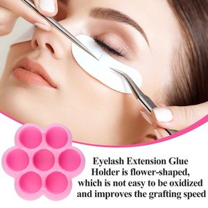 ถ้วยกาวติดขนตาแบบใช้แล้วทิ้งรูปดอกไม้ 100 ชิ้น สำหรับต่อขนตา - Product Image 6