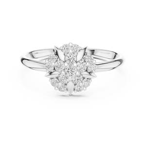 Bague en or massif 14 carats pour femme, sertie d'un diamant rond minimaliste stylisé, idéale pour un cadeau, une demande en mariage, un anniversaire ou un mariage. - Product Image 6