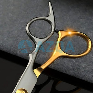 Ciseaux de coiffure professionnels en acier inoxydable de 6 pouces, finition noir et or, 25 dents, manche moyen pour la coupe et l'effilage des cheveux - Product Image 5