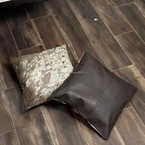 New Arrival Vintage Home Decor Hair-On Cowhide Leather Square Chair Genuine Leather Cushion Pad Seat Cushion Dining <b>Stool</b> Bench - Product Image 6