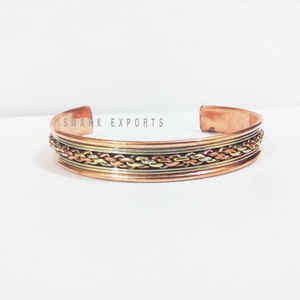 Pulsera de cobre magnética audaz y duradera Detalles trenzados para aliviar el dolor crónico Circulación y fortalecimiento - Product Image 3