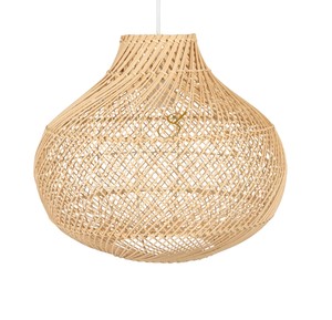 Luxury Onion Rattan Lampshade Open Mesh Pattern <b>Wicker</b> Basket Pendant <b>Light</b> Shade High Quality Hanging <b>Ceiling</b> Lamp Cover - Product Image 2