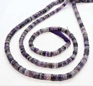 Cuentas de Charoita Natural Lisas Tipo Heishi en Forma de Neumático, Hilos de 5MM y 6MM, Cuentas de Piedras Preciosas para Fabricación de Joyas, Precio al por Mayor, Proveedor Indio - Product Image 3
