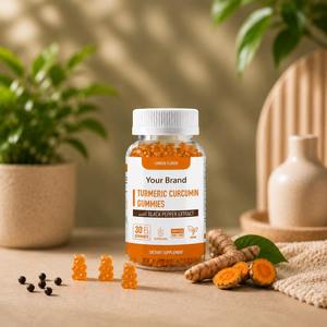 Gummies de soutien immunitaire articulaire pour enfants, sans OGM, végétariennes, sans gluten, saveur curcuma, orange et mangue, marque privée OEM - Product Image 1