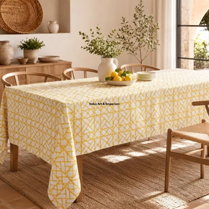 Indian Handmade Floral Cotton <b>Table</b> <b>Cover</b> Eco-Friendly Hand Block Printed Washable for Wedding <b>Dining</b> <b>Table</b> - Product Image 4