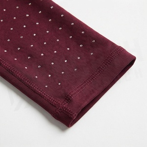 High Quality Cotton <b>Mesh</b> Casual Soft Customized Color Yoga Gym Fashionable Stylish <b>Rhinestone</b> Embellished Pants Sets - Product Image 6