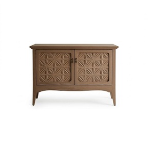 Gabinete de Almacenamiento de Madera Sólida de 2 Puertas con Acabado Premium y Diseño de Panel Elevado para Muebles de Sala de Estar, Diseño Moderno de Proveedor Indio - Product Image 1
