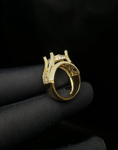 Men's Engagement or Wedding Hip Hop Style <b>Iced</b> Out <b>Ring</b> in 925 Sterling Silver Moissanite Diamond <b>Ring</b> for Anniversary Gifts - Product Image 4