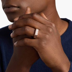 Bague Trio Diamant pour Homme en Or Rose - Product Image 4