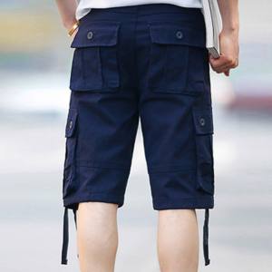 กางเกงขาสั้นคาร์โก้ผ้าฟลีซลายเรียบสไตล์ไฮสตรีทสำหรับผู้ชาย พร้อมโลโก้พิมพ์ลายสำหรับเด็กผู้ชาย - Product Image 3