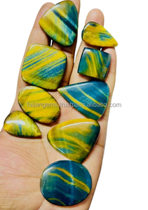 Cabochon en œil de tigre bleu naturel de qualité supérieure, pierre précieuse fantaisie de forme mixte, certifiée par un tiers, personnalisable - Product Image 5