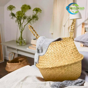 Decorative Handmade PHU HAO Brand Natural STRAW BELLY <b>BASKETS</b> Foldable Woven <b>Basket</b> for Towels, Toys and Blankets - Product Image 5