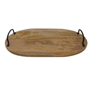 Plateau de service hexagonal de taille personnalisée au design simple et tendance Poignée en bois de bambou jetable Matériau en résine et métal pour la décoration intérieure - Product Image 5