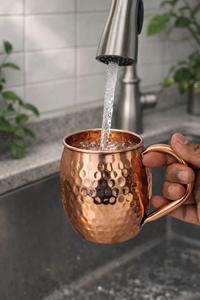 Taza Moscow Mule FAIZA CRAFT de 500ml, Diseño Clásico, Ecológica, con Tapa de Cobre y Asa de Paja, OEM/ODM, Vaso para Bebidas, Gran Venta - Product Image 4