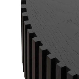 Modern Minimalist <b>Round</b> <b>Wooden</b> <b>Coffee</b> <b>Table</b> Black Finish Handmade Living Room Furniture - Product Image 3