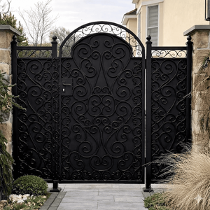 Luxury Wrought Iron Metal Exterior Double Entry High Quality Anti-Theft Durable Modern Fiberglass <b>Swing</b> Outdoor Decoration House - Product Image 1