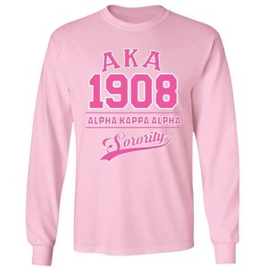 Camiseta Rosa de Manga Larga con Estampado Gráfico 1908, Cuello Redondo, Informal, para Mujer, Moda Urbana, Ropa para Uso Diario - Product Image 1