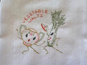 Paño de Cocina Nature4u EK-KT-01 100% Algodón, Secado Rápido, Ecológico, Bordado con Vegetales Bailarines - Product Image 4