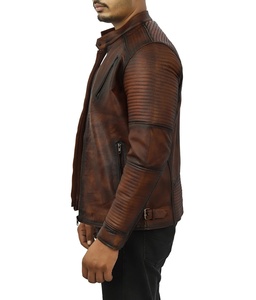 Chaqueta de Cuero Genuino para Hombre, Chaqueta de Motero Premium, Ropa Exterior Informal a la Moda, Estilo Clásico Vintage, Regalo Perfecto - Product Image 3