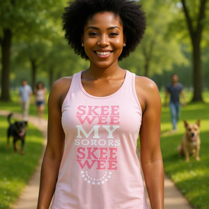 Camiseta sin mangas AKA Skee Wee My Sorors, color rosa claro, para fitness y entrenamiento, ropa de hermandad griega - Product Image 2