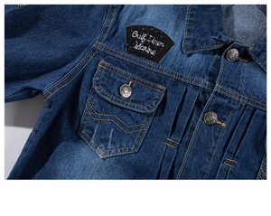 Blouson en jean pour homme style urbain personnalisé 2026, imperméable, respirant, écologique, non-tissé, 100 % coton, style moto - Product Image 4