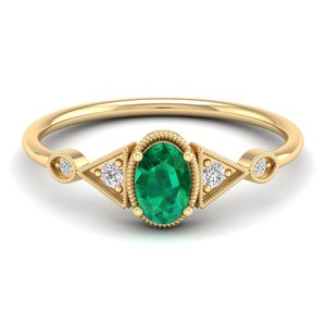Anillos de Moissanita con Certificado GRA de Oro de 14K a Precio de Mayoreo REYES, Corte Ovalado, 0.5 Quilates, Gema Esmeralda, Regalo de Aniversario, Joyería Fina - Product Image 6