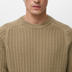 Classic Men Knitted Sweater 100% Cotton Warm Feel Soft Touch Modern Fit Everyday Winter Layering Comfortable Durable High - Product Image 4