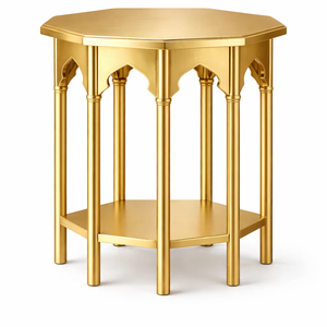 Mesa Auxiliar Moderna de Hierro Dorado Estilo Marroquí para Sala de Estar - Product Image 1