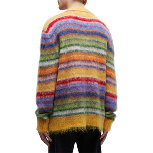 Suéter Cárdigan de Lana y Mohair para Hombre, Cómodo, con Cierre de Cremallera y Botones, Prenda de Punto Versátil para Oficina, con Logotipo, Otoño/Invierno - Product Image 3
