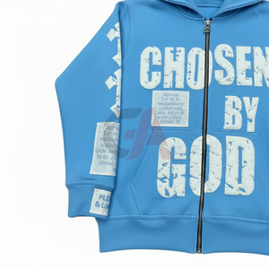 Nouvelle Arrivée 2026 – Sweat à Capuche Zippé Homme Effet Délavé, 100% Coton Molletonné Imprimé, Grammage Lourd, Confortable - Product Image 4