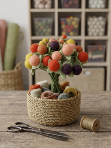 Branche de fleurs décorative en feutre faite à la main, arrangement floral pour la maison, le jardin, la décoration des fêtes - Product Image 6