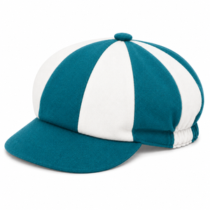 Casquette de cricket traditionnelle à huit panneaux, couleur unie, style rétro ample, en mélange de laine, haut de gamme, à rayures multiples, pour le jeu - Product Image 4