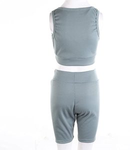 Conjunto Deportivo de 2 Piezas para Mujer, Sexy, Acanalado, Shorts de Yoga, Informal, Otoño, 100% Algodón, Secado Rápido, Ligero, con Bolsillos Laterales - Product Image 4