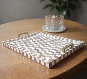 Bandeja de resina con diseño único, bandeja de MDF, bandeja decorativa, bandeja para servir en la cocina y eventos a un precio muy razonable. - Product Image 5