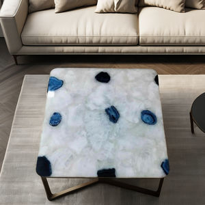 Mesa de Comedor o Conferencia de Lujo con Cubierta de Cuarzo Blanco Natural |   Mesa Rectangular Cruzada, Hecha a Mano, Pulida y Duradera - Product Image 2