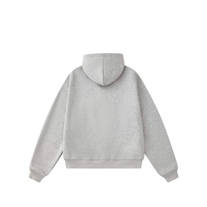 Sudadera con capucha de algodón 100% de felpa con cremallera, hombros caídos, peso pesado, transpirable, para hombre, ideal para invierno. - Product Image 6