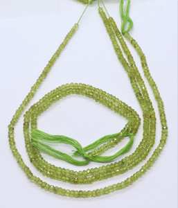 Cuentas facetadas de peridoto natural de 3.5-4MM, cuentas facetadas de peridoto para la fabricación de joyas, proveedor mayorista, 13 pulgadas, a granel. - Product Image 3